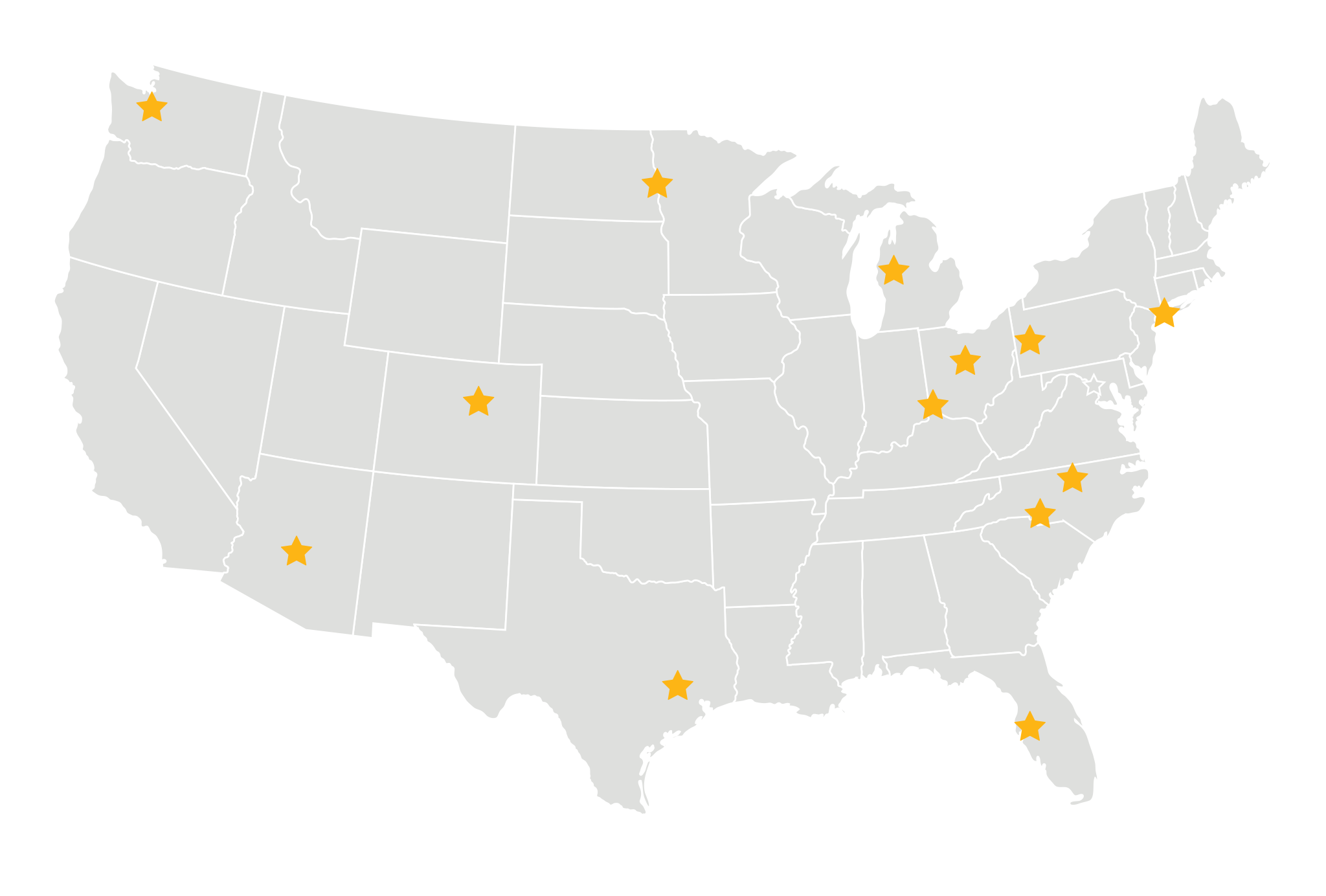 Map of Centers of Ankle Excellence in the United States