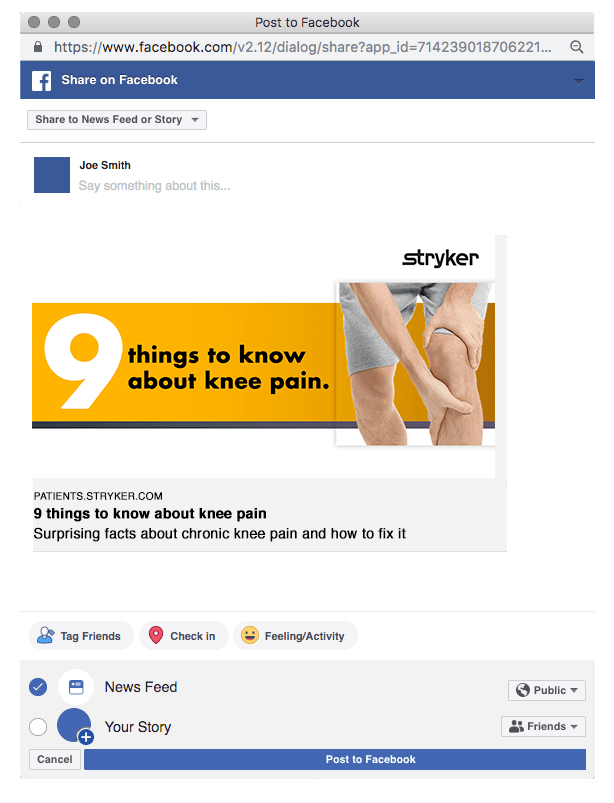 Facebook knee